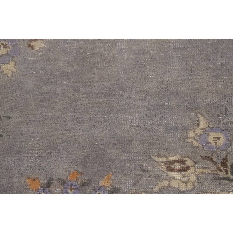 Gray Tabriz Persian Vintage Area Rug Handmade Wool Carpet - 8'0"x 11'4"