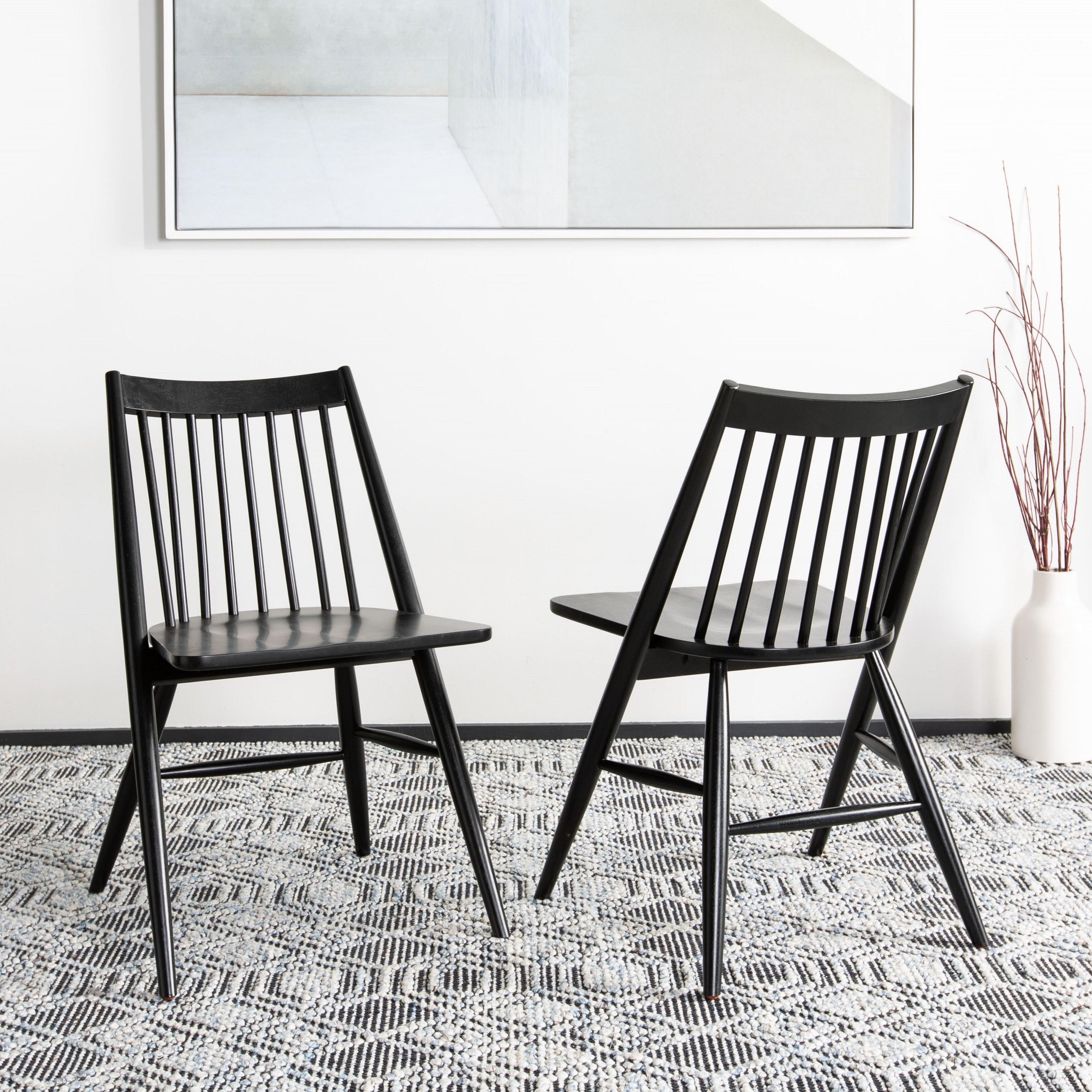 Shop Safavieh Dining 19 Inch Wren Black Spindle Dining Chair Set