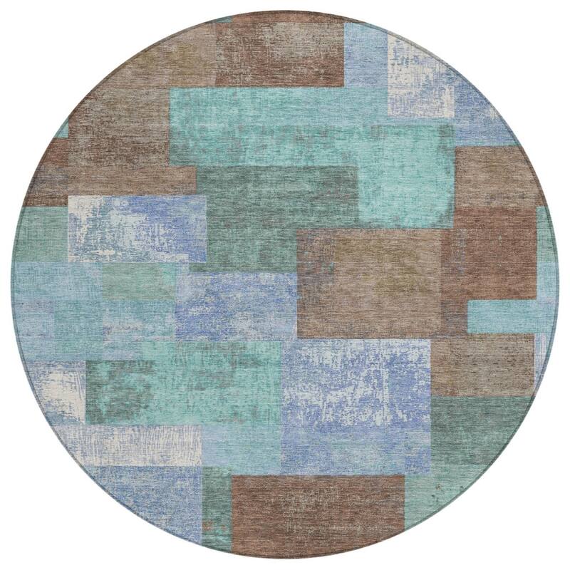 HomeRoots Geometric Traditional Rectangle Outdoor Rug
