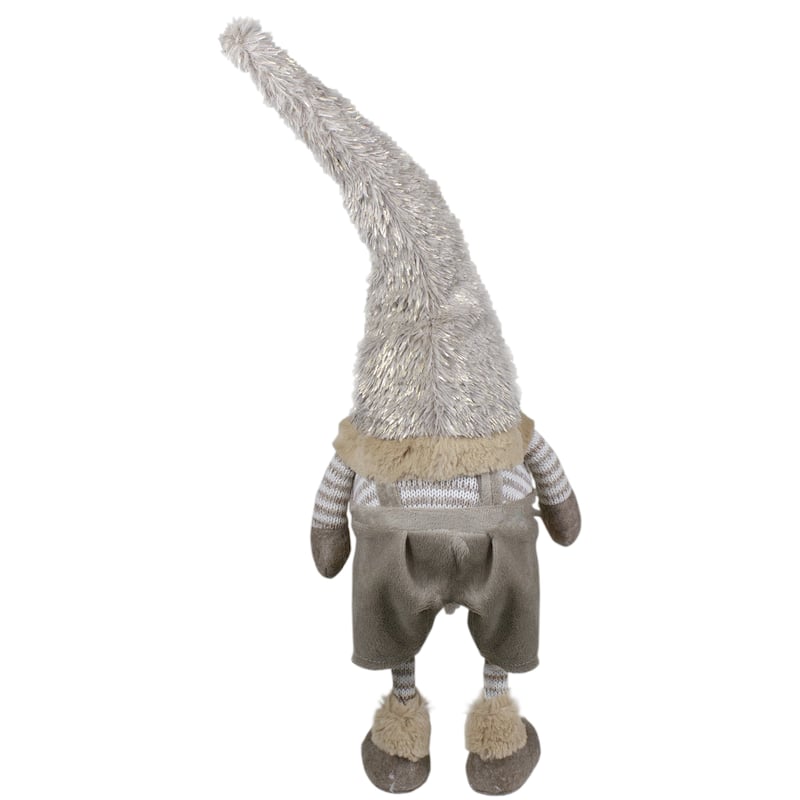 22" Standing Beige and Gold Swaying Gnome Christmas Decoration