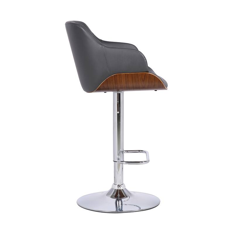 Faux Leather Adjustable Swivel Bar Stool with Chrome or Iron Frame - 20.5" x 21" x 44" (D x W x H)