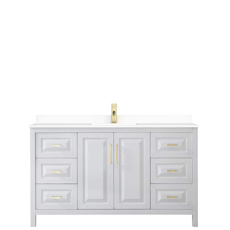 Daria 60 Inch Single Vanity, Cultured Marble Top