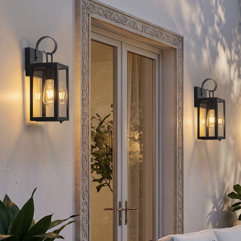 C Cattleya 2-Pack Dusk to Dawn Outdoor Wall Lights with Closed Bottom