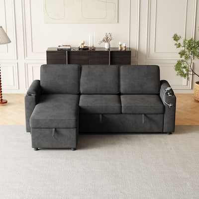 Sleeper Sofa with Storage - USB Charging for Convenience