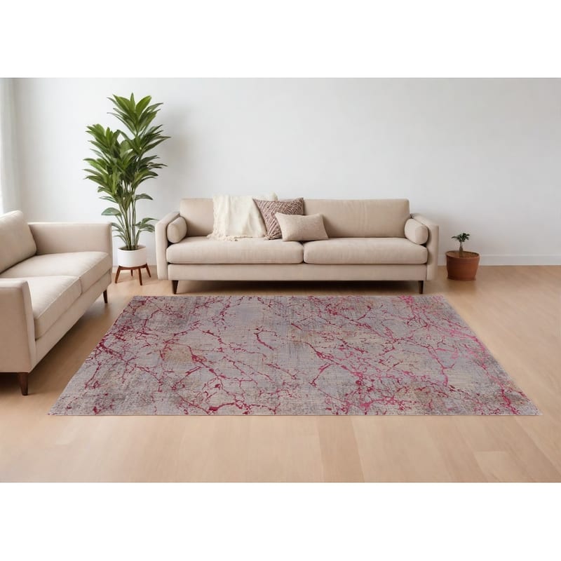 HomeRoots Abstract Casual Rectangle Area Rug - 114.00 in. x 79.00 in. x 0.09 in. - 114.00 in. x 79.00 in. x 0.09 in.