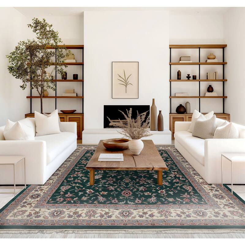 8x10 Hand Knotted Wool Emerald Jahan Old Plush Pile Pande Cameron Rug - 8' x 10'