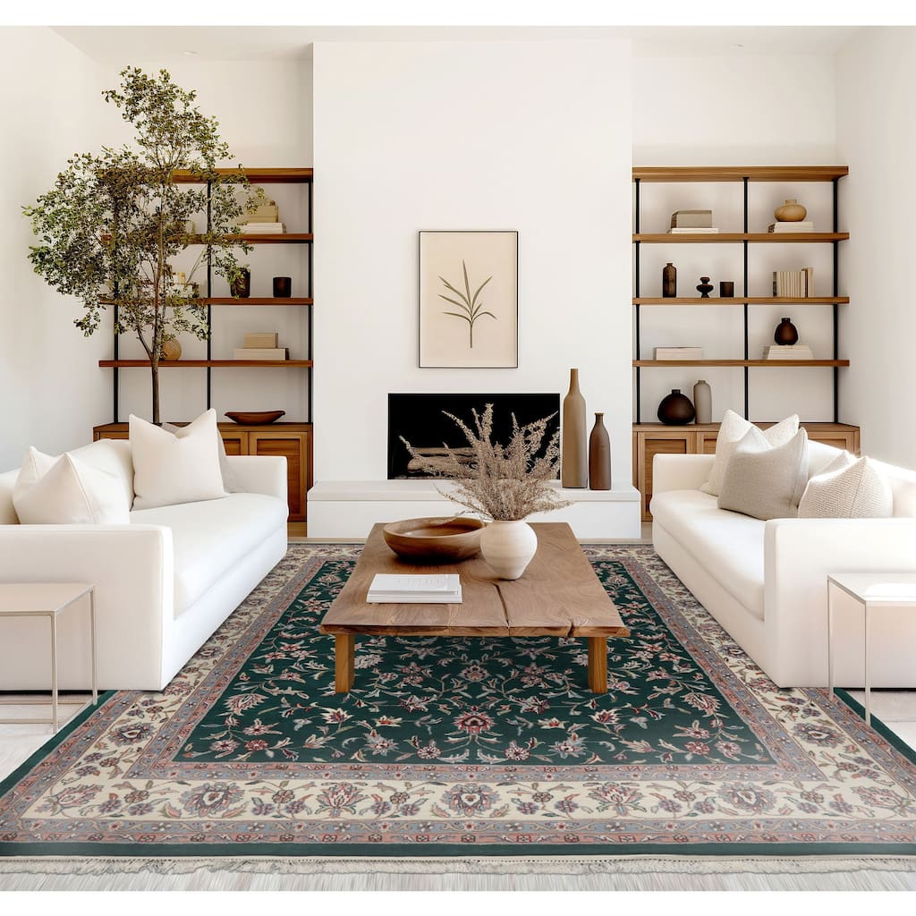 8x10 Hand Knotted Wool Emerald Jahan Old Plush Pile Pande Cameron Rug - 8' x 10'