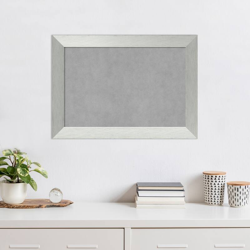 Amanti Art Brushed Sterling Silver Framed Magnetic Board