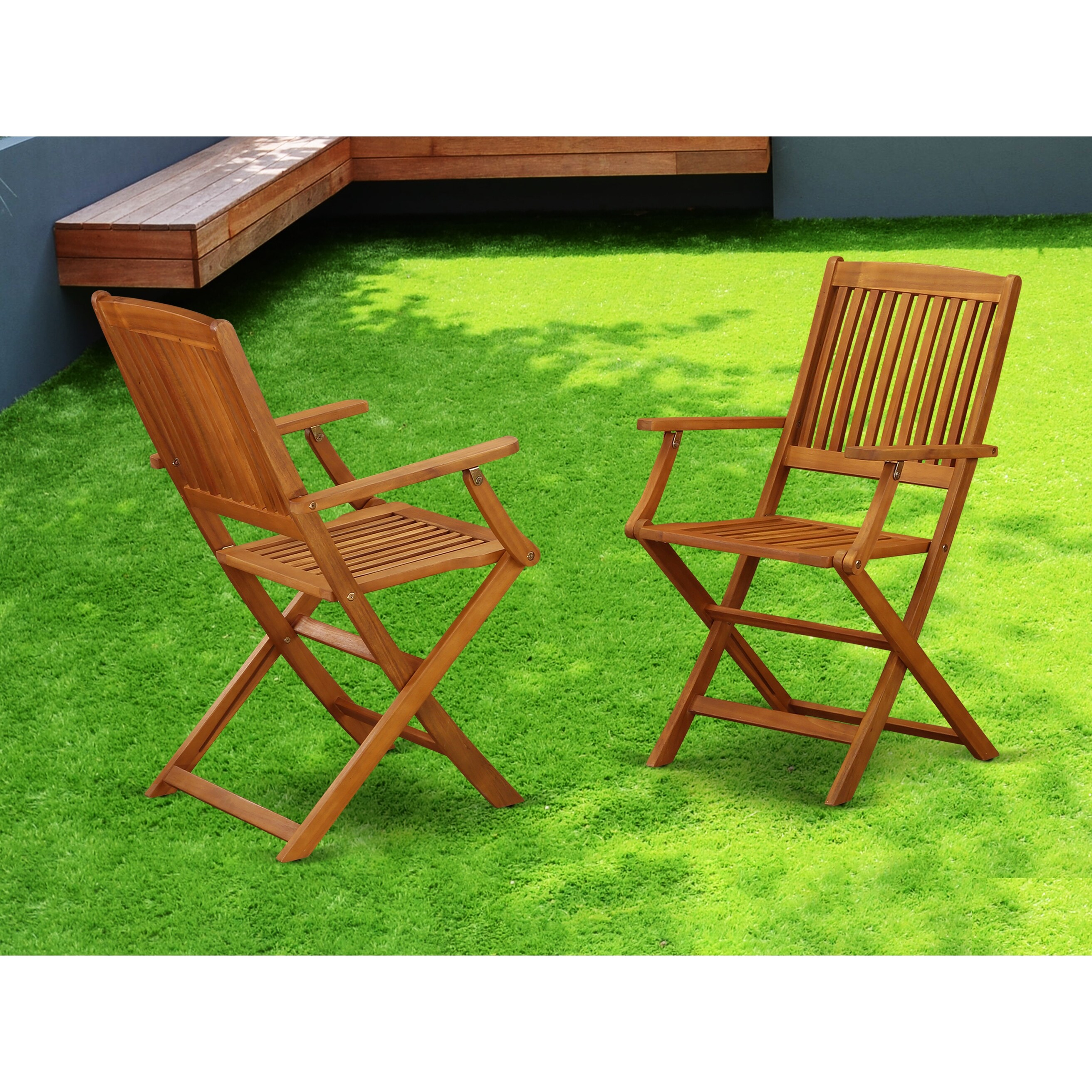 Shop Bcmcana Solid Acacia Wood Balcony Folding Arm Chair Overstock 27599554