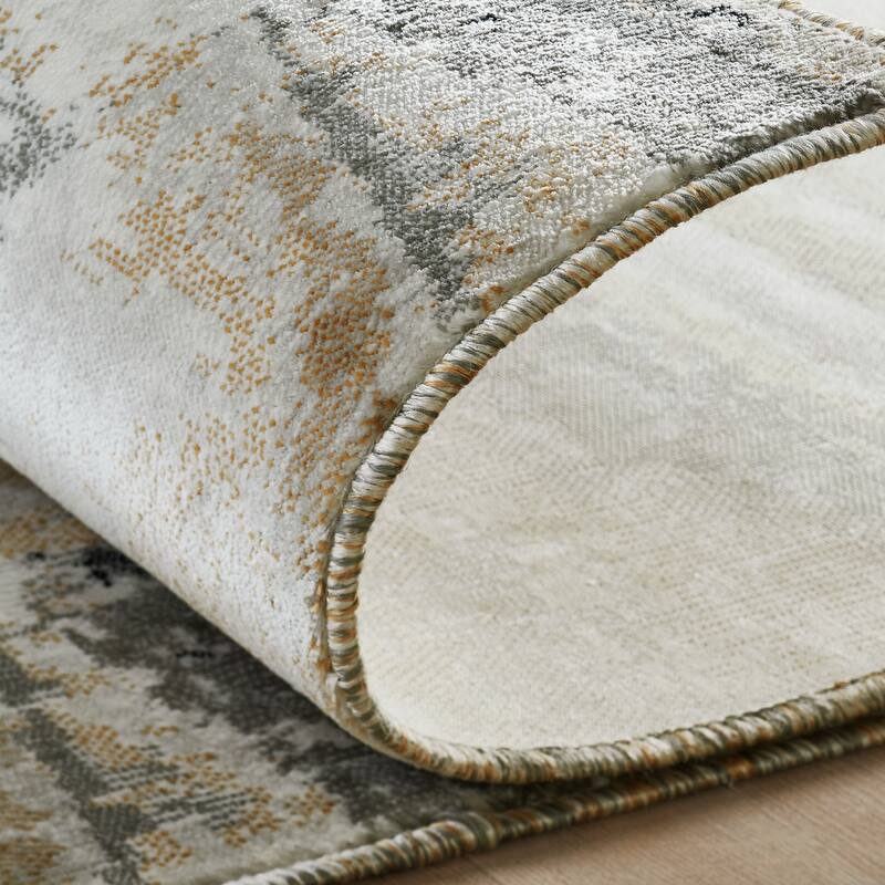 Midnight Charcoal Abstract Area Rug
