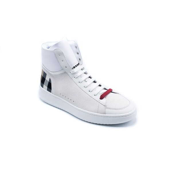 mens white leather trainers