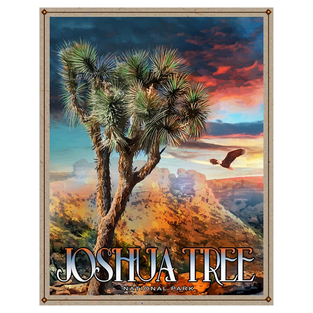 Joshua Tree by Old Red Truck Canvas Art Print