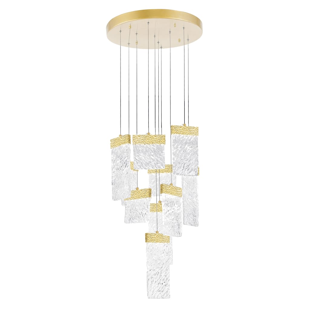 Carolina LED Chandelier With Gold Leaf Finish - Gold Leaf