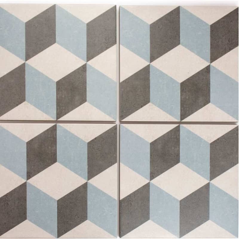 Prism 9x9 Grey Matte 3D Geometric Porcelain Tile - Floor, Wall, Backsplash