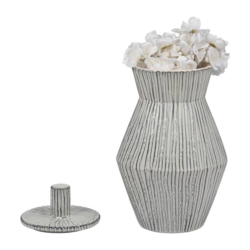 Sagebrook Home's Stoneware Vase Lidded Jar