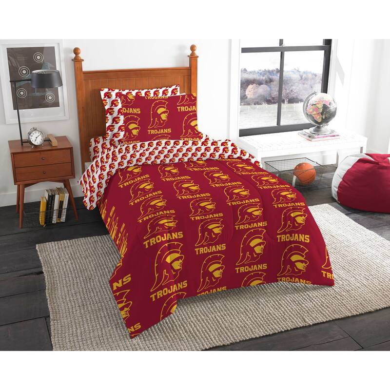 NCAA Rotary 5-piece Twin Bed in a Bag Set