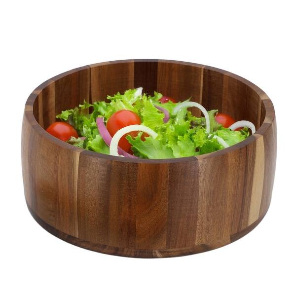 slide 2 of 6, MegaChef 9.75 Inch Large Acacia Wood Large Salad Serving Bowl