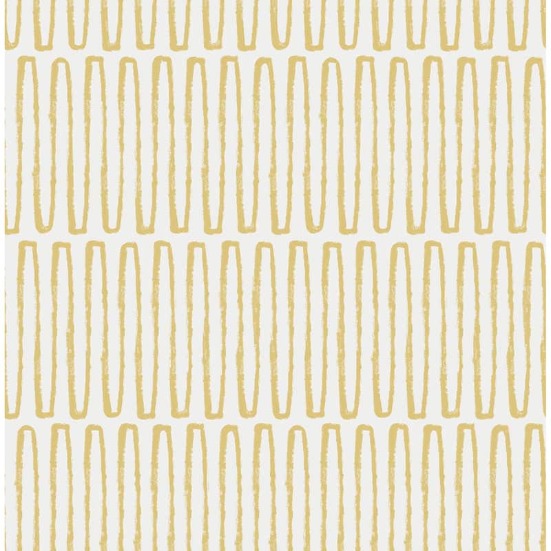 A-Street Prints Lars Mustard Retro Wave Wallpaper