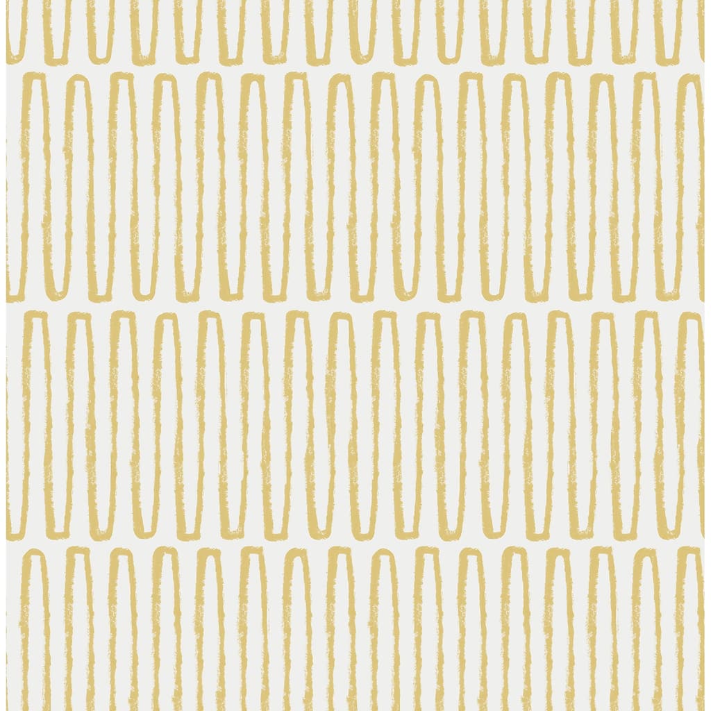 A-Street Prints Lars Mustard Retro Wave Wallpaper