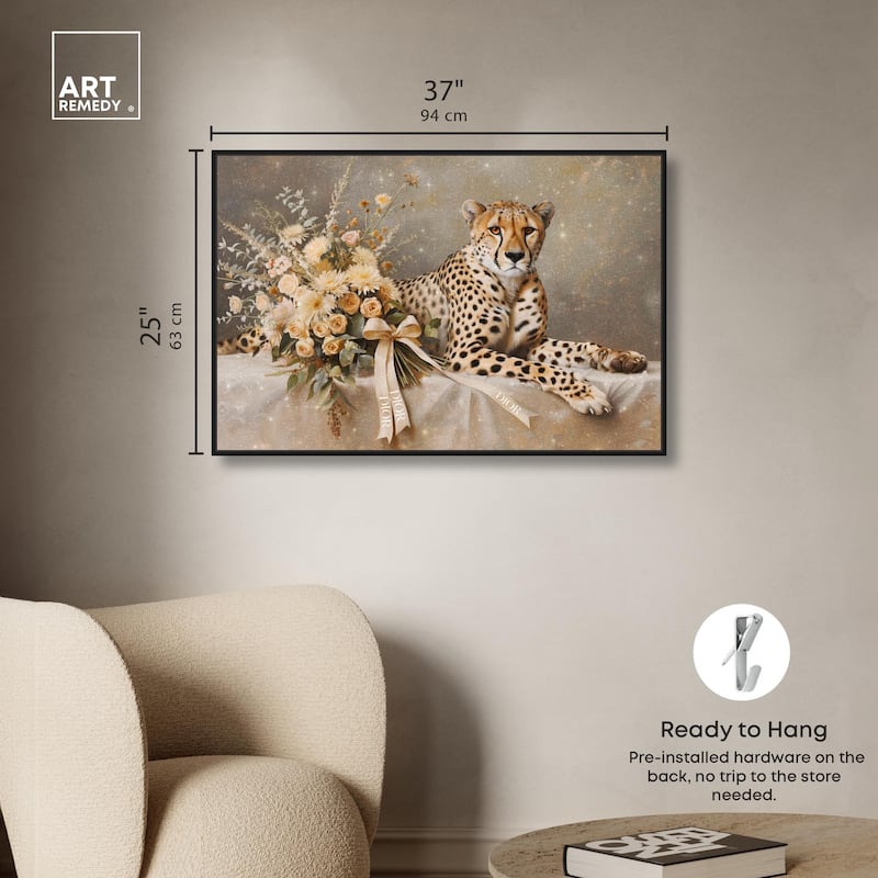 Bouquet Cheetah Canvas by Art Remedy
