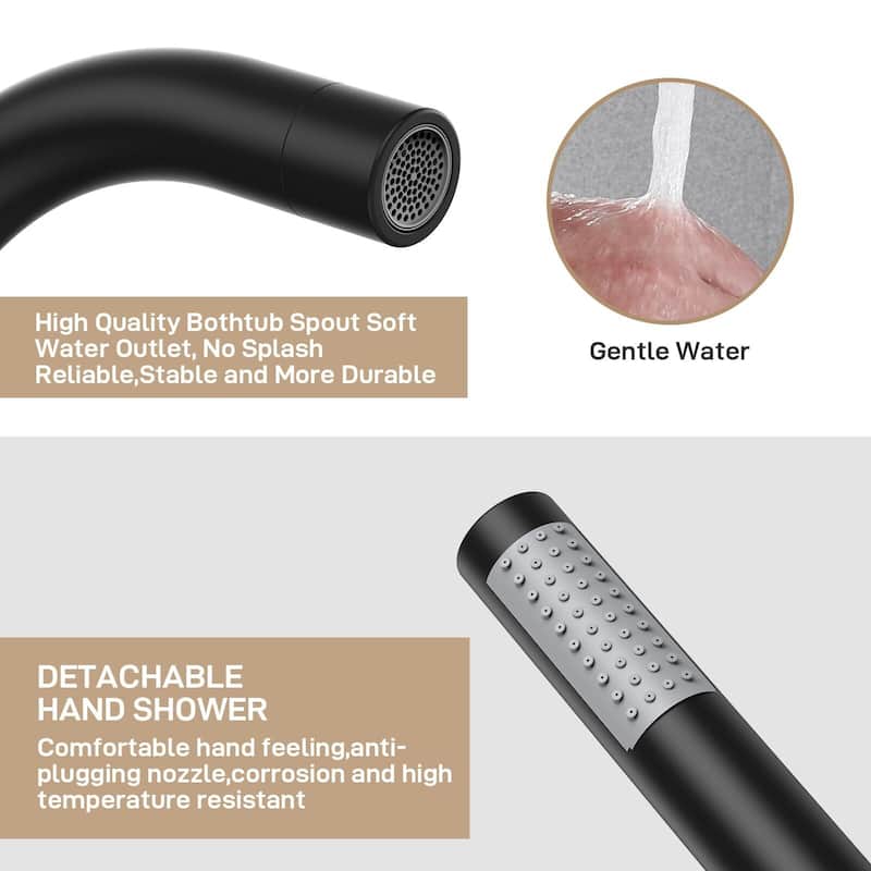 Freestanding Bathtub Faucet, Floor-Mount Tub Filler Chrome