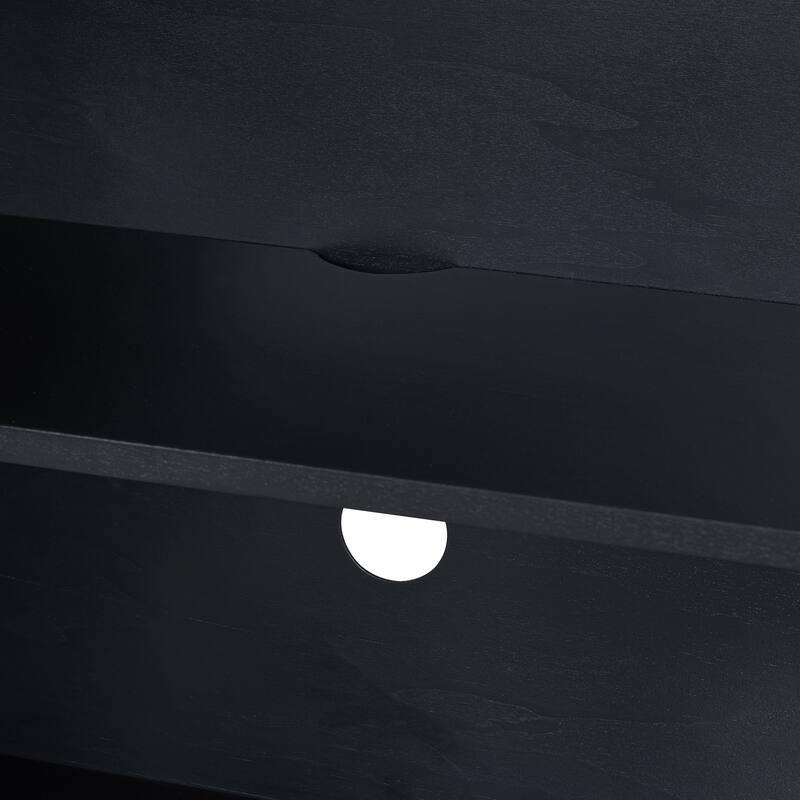 Retro 4-Door Sideboard with Distressed and Adjustable Shelves