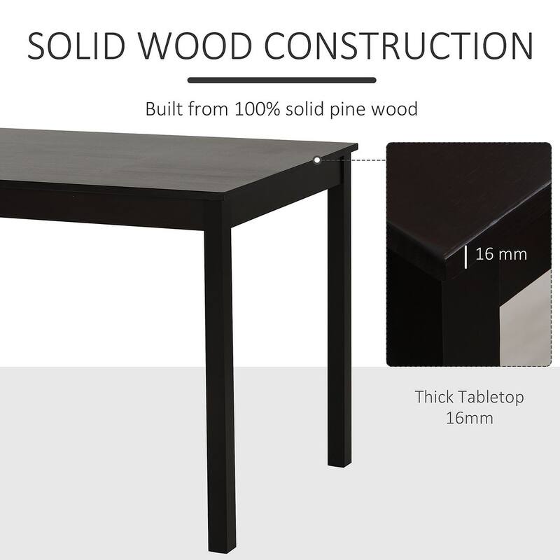 Modern 5-piece Dining Set with Wooden Dining Table and Chair Set of 4