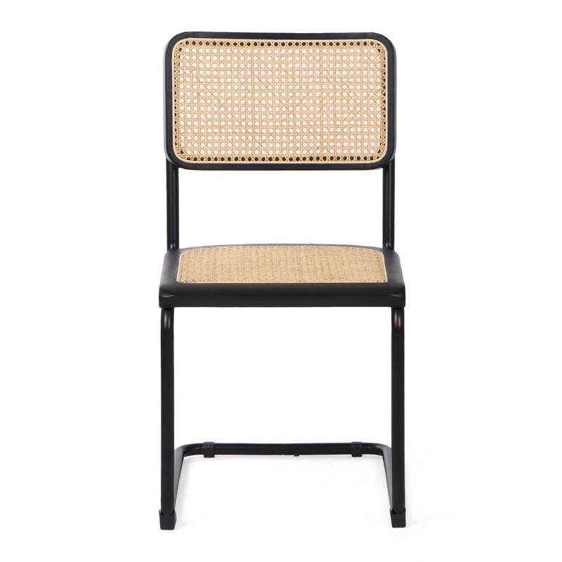 Arwan Black Cane Dining Side Chair, Set of 2 - 18" x 21" x 33"