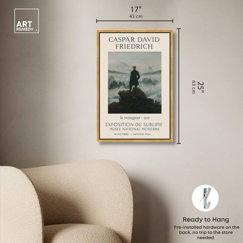 Wanderer Above the Sea of Fog Canvas by Art Remedy