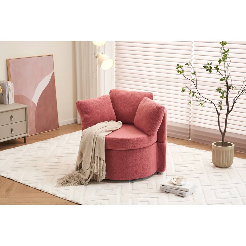 31.5" Swivel Barrel Chair with Storage