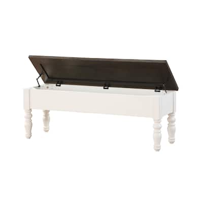 Steve Silver Jillian Farmhouse Two-Tone Storage Bench