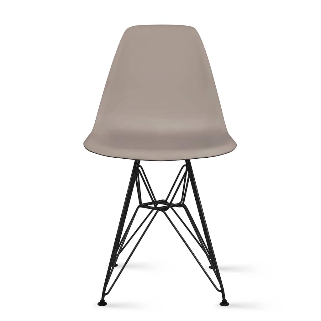 Modern Color Pyramid Seat Height DSW Molded Armless Plastic Dining Room Chairs Black Wire Eiffel Dowel Legs