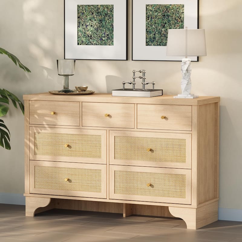 Dresser for Bedroom with 7 Drawers, 7 Drawers Double Dresser