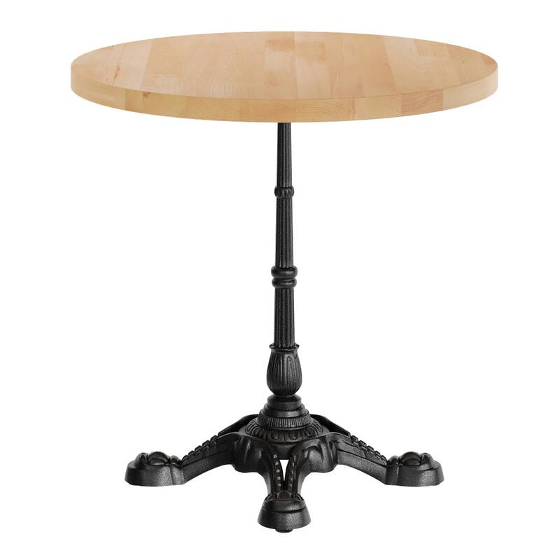 Round Solid Wood Commercial Tabletop with 22.75" x 22.75" Bistro Table Base - 30"W x 30"D x 29.75"H