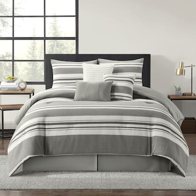 Nanshing Vada 7 Piece Striped Comforter Set