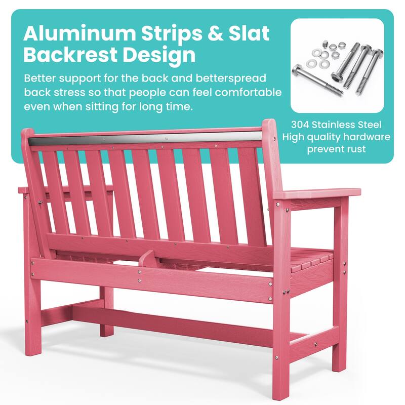 Outdoor 2-Person Garden Bench 42.92-in W x 35.83-in H