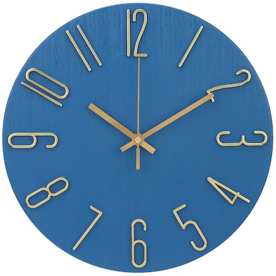 Wall Clock Silent Non-Ticking Analog Clocks Battery Operated Classic Decorative for Kitchen, Office, Bedroom 12 inch - 12 Inch