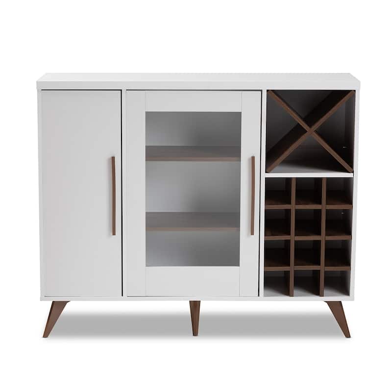 Pietro Mid-Century Modern Finished Wine Cabinet - 38.78" High x 47.24" Wide x 13.39" Deep