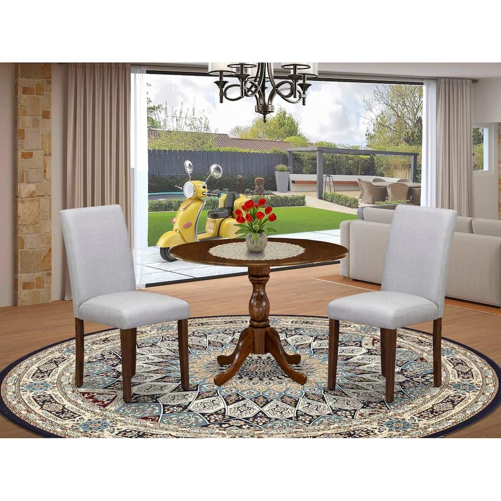 3-Piece Acacia Walnut Finish Solid Wood Top - Dining Room Set (Seats-4)