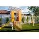preview thumbnail 11 of 17, Forest - Modern Backyard Outdoor Swing Set 2 Swings And Trapeze Bar - Natural