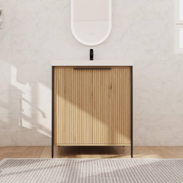 Beingnext 24"/30"/36"/48"/60" Bathroom Vanity with Sink, Freestanding Bathroom Vanity with Soft Close Door and Shelf