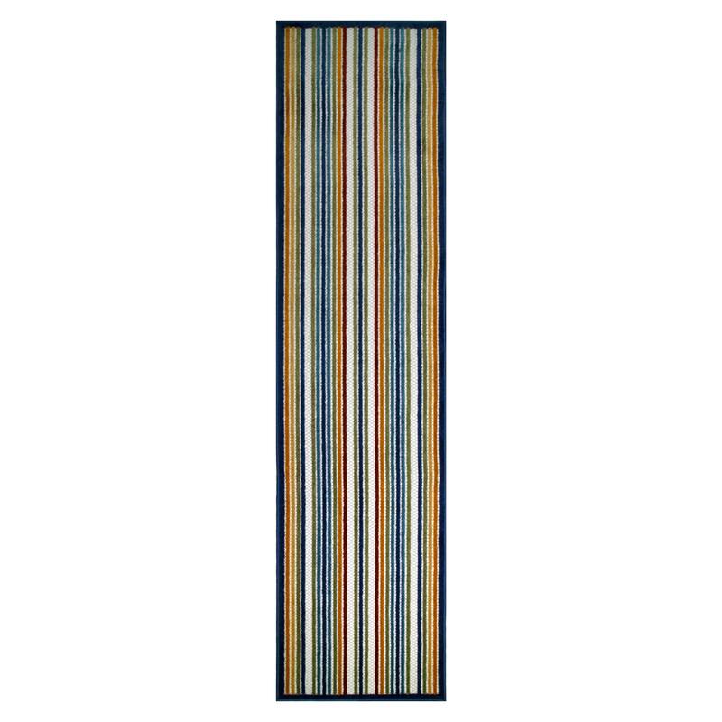 Leick Home 595009 Blithe Colorful Line Indoor Outdoor Area Rug Runner 2'x8'