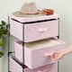 Pink 4 Drawer Dresser, Fabric Clothes Storage Stand for Bedroom ...