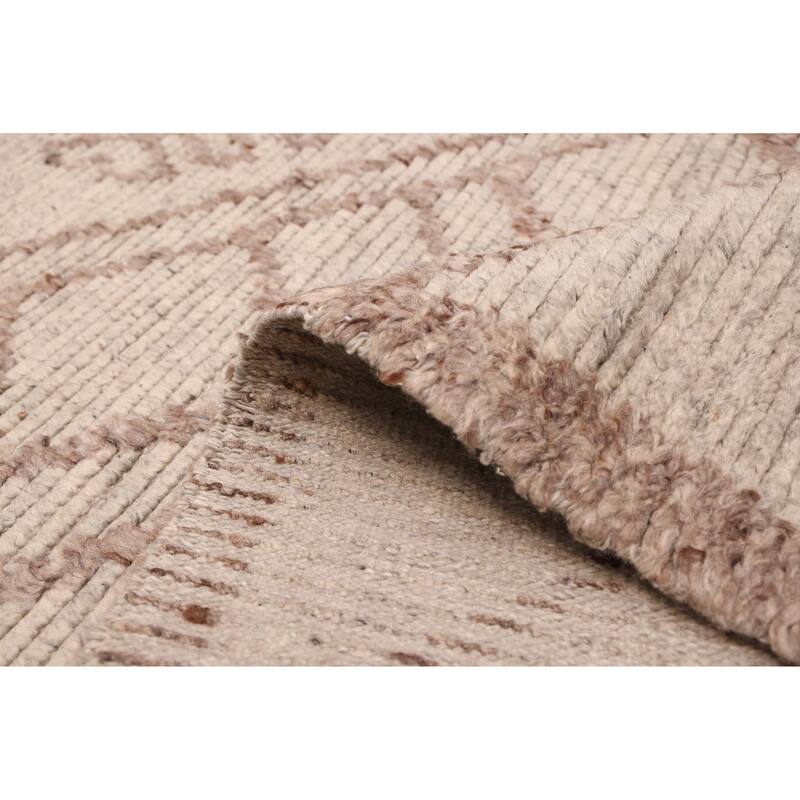 ECARPETGALLERY Hand-knotted Tangier Light Grey Wool Rug - 8'2 x 10'2