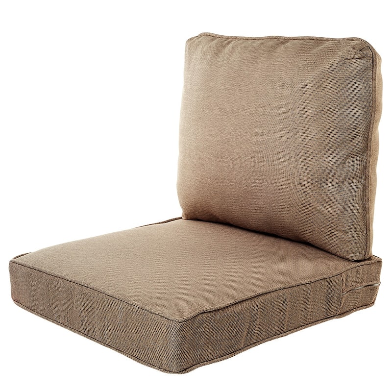 Haven Way Universal Outdoor Deep Seat Lounge Chair Cushion Set - 22x25 - Khaki