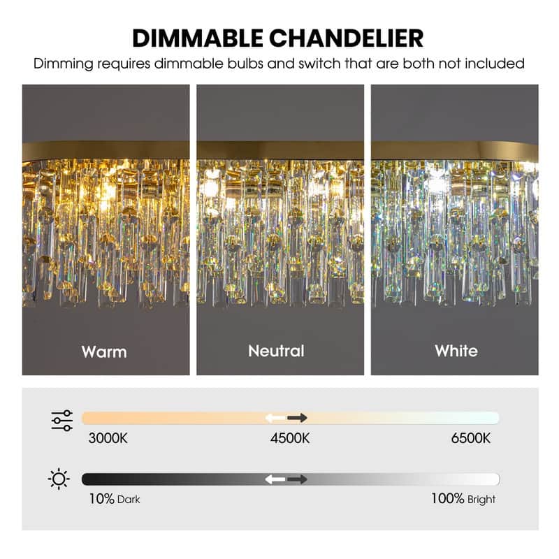 23.6 in. Chrome Crystal Chandelier Round Modern Chandelier Luxury Pendant Ceiling Light Fixture for Dining Room Living Room
