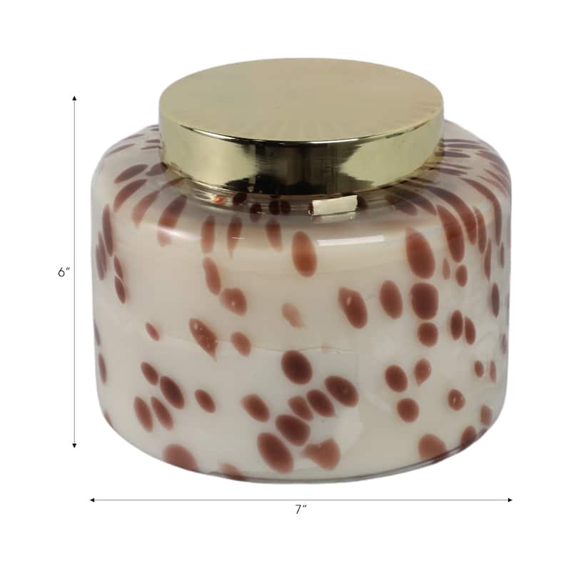 Glass Wax Decorative Candle Jar with Metal Lid Contemporary Accent - 7" x 7" x 6"
