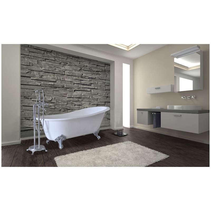 Kingston Brass Aqua Eden 67" Cast Iron Clawfoot Tub