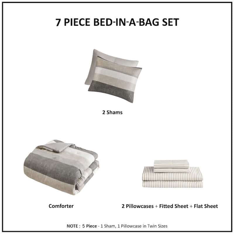 Madison Park Essentials Deacon Comforter Set with Bed Sheets