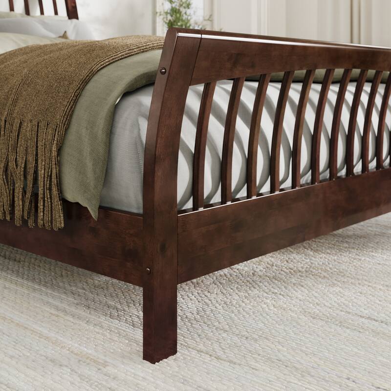 AFI Orleans Solid Wood Low Profile Platform Bed with Matching Footboard